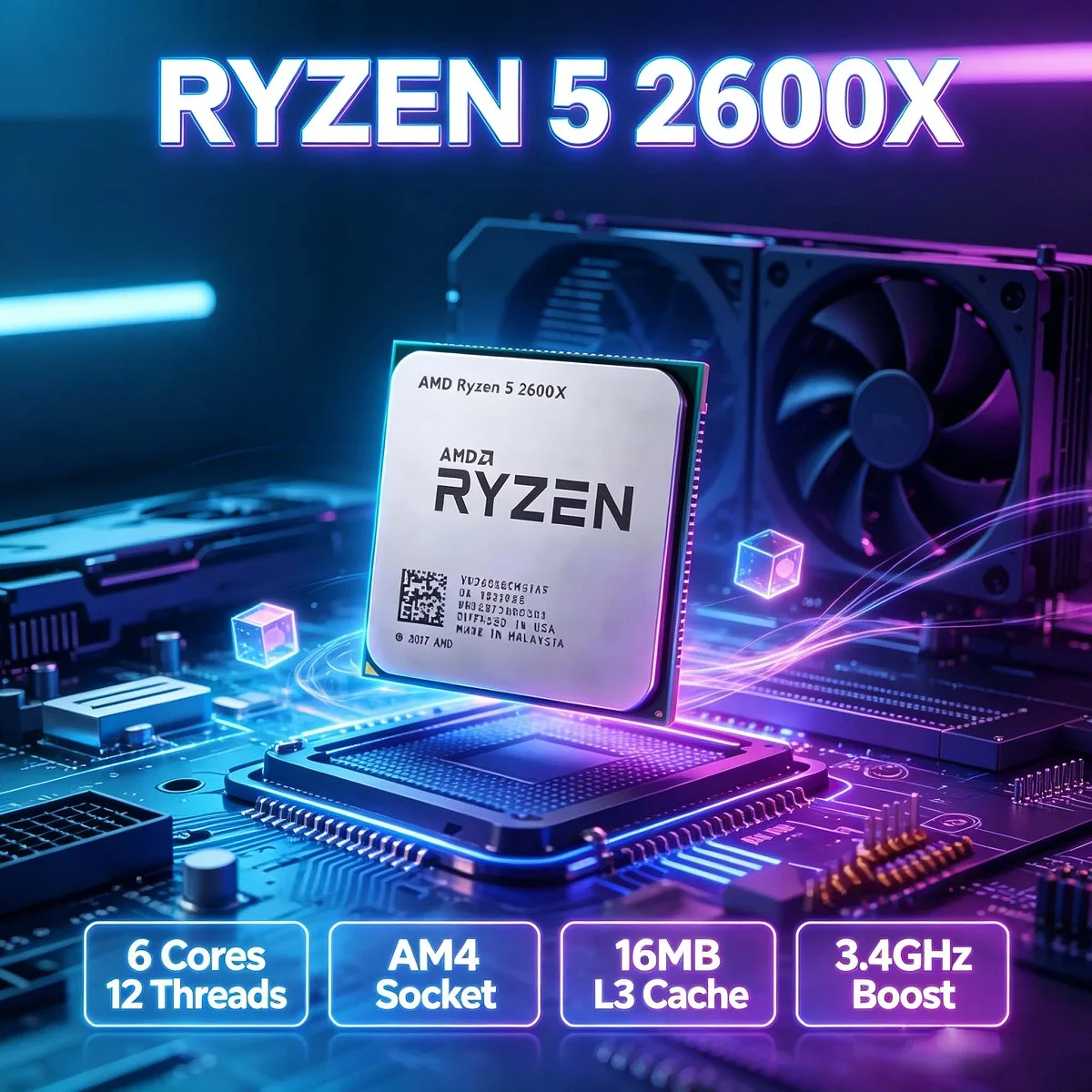 AMD Ryzen 5 2600X CPU AM4 12nm - Amd Cpu Ryzen 5 recension och pris