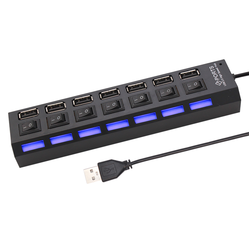 7 Port USB 2.0 Hub Splitter Fo - Laptop Accessories Hub recension och pris