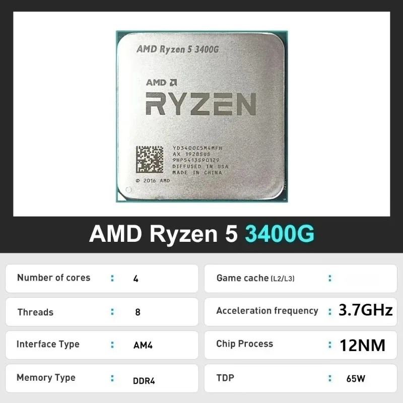 R5 3400G 100% Brand New AMD Ry - Amd Cpu Ryzen 5 recension och pris