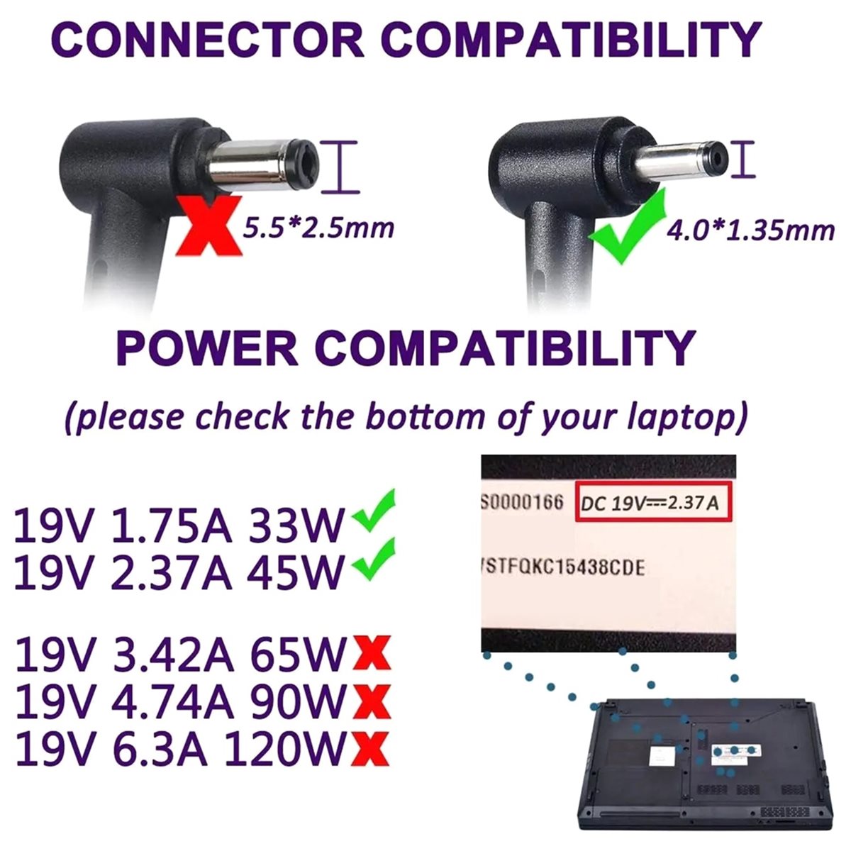 【TODAY-BUY】~@ 19V 2.37A 45W 4. - Laptop Accessories To Buy recension och pris