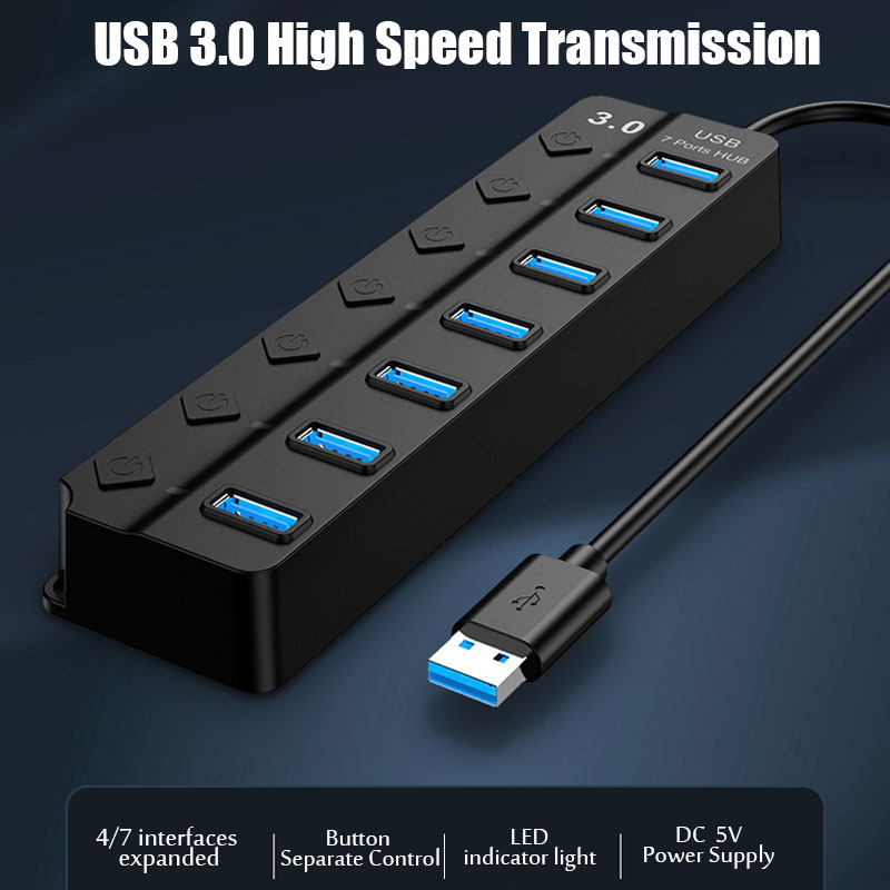 USB 3.0 Power Adapter 4/7 Port - Laptop Accessories Hub recension och pris