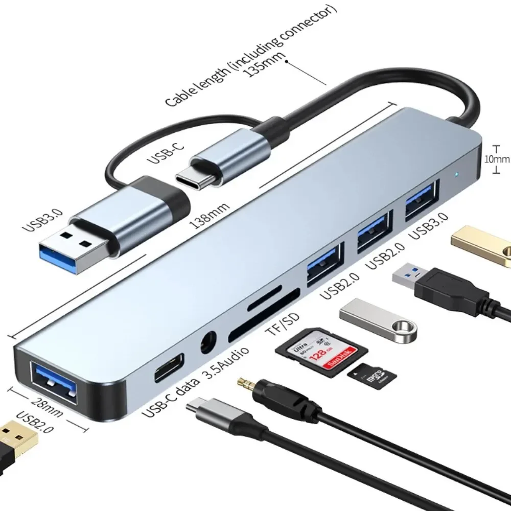 8 In 2 USB-C Hub With 3.0 SD/T - Laptop Accessories Hub recension och pris