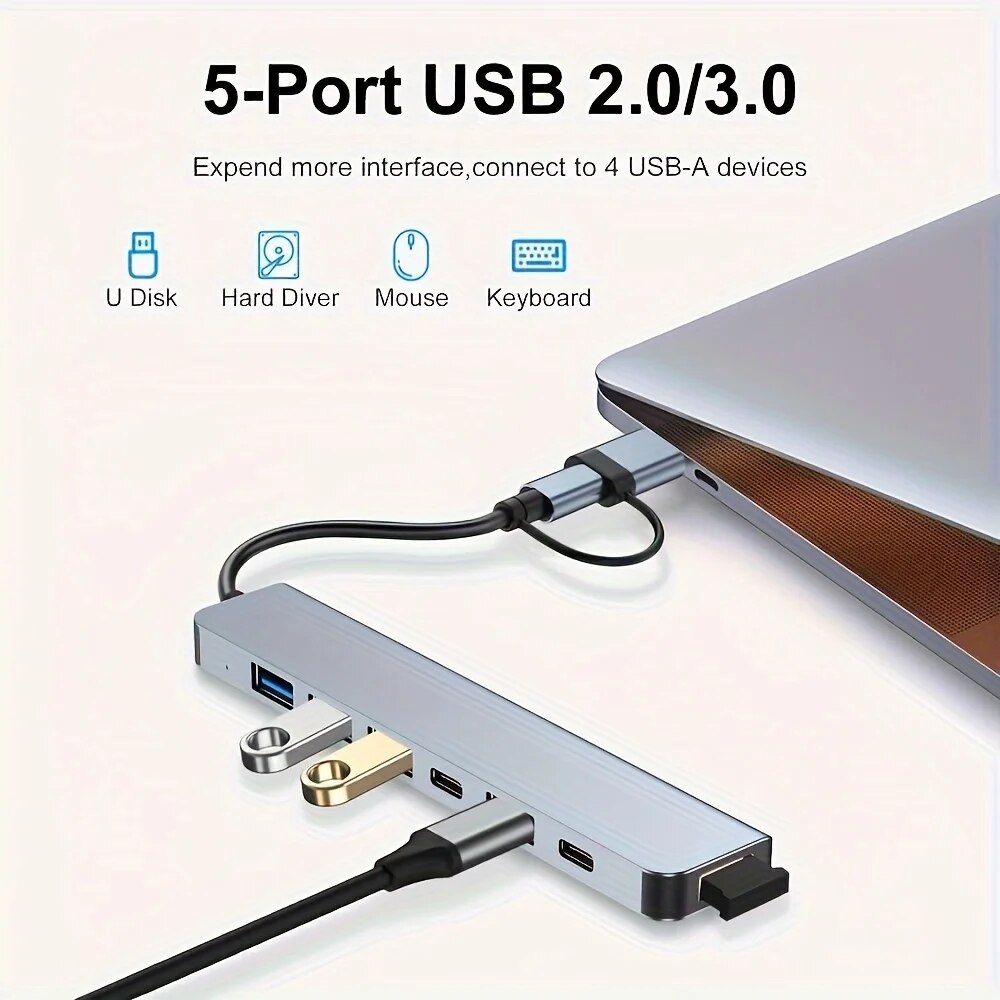 2 In 1 USB3.0 Hub 7 Port Type  - Laptop Accessories Hub recension och pris