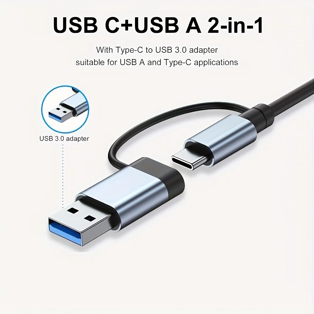 2 In 1 USB3.0 Hub 7 Port Type  - Laptop Accessories Hub recension och pris